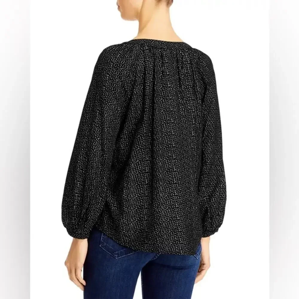 Velvet By Graham & Spencer Shirley Metallic Dot Print Blouse